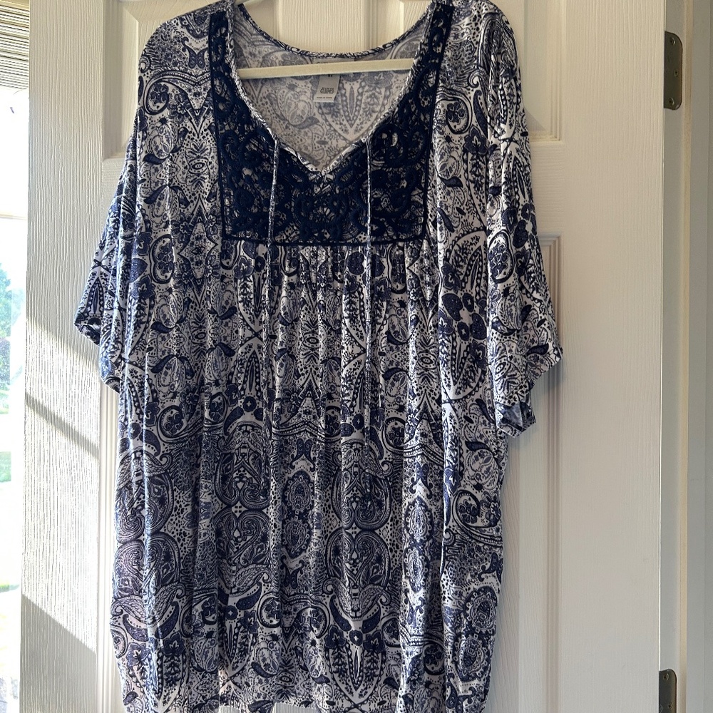 Catherines 3x Printed Peasant-style Blouse